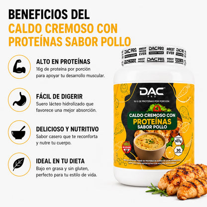Sopa Proteica DAC PRO Libre de Gluten — 16g Proteína | Comida Rápida Saludable