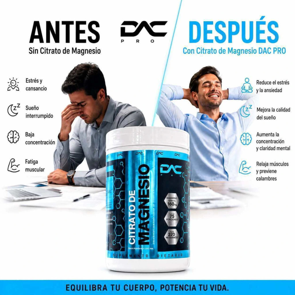 Citrato de Magnesio DAC PRO — Recuperación, Sueño y Anti Calambres